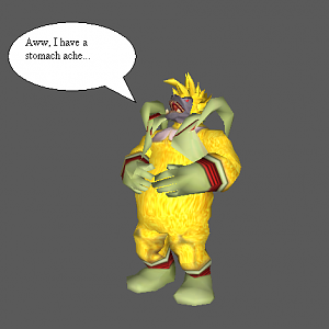 Bebi has a stomach ache.