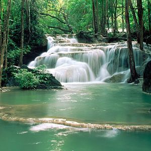 Kao Pun Temple Waterfalls, Kanchanaburi Region, Thailand