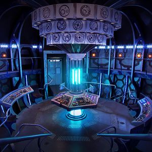 Neon-theme console room