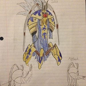 The original idea, with my own design for her color scheme