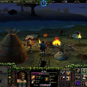Caveman camp at night