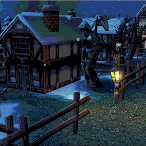 Village in the winter