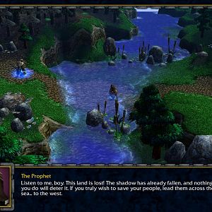 Prince Arthas Menethil walking on a lonely road to Stratholme after ordering Captain Luc Valonforth to remain behind. He is marching to catch up with