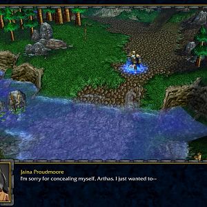 Prince Arthas Menethil walking on a lonely road to Stratholme after ordering Captain Luc Valonforth to remain behind. He is marching to catch up with