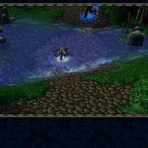 Prince Arthas Menethil walking on a lonely road to Stratholme after ordering Captain Luc Valonforth to remain behind. He is marching to catch up with
