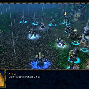 The original cinematic as it appears with the new encampment and terrain.