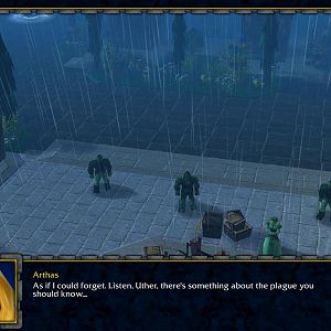 The original cinematic as it appears with the new encampment and terrain. Citizens do not look like villagers anymore and have been properly made!