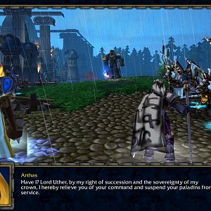 The original cinematic as it appears with the new encampment and terrain.