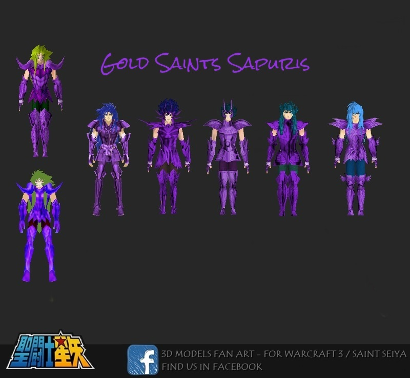 [3D Models] Gold Saints - Sapuris Pack - Saint Seiya.