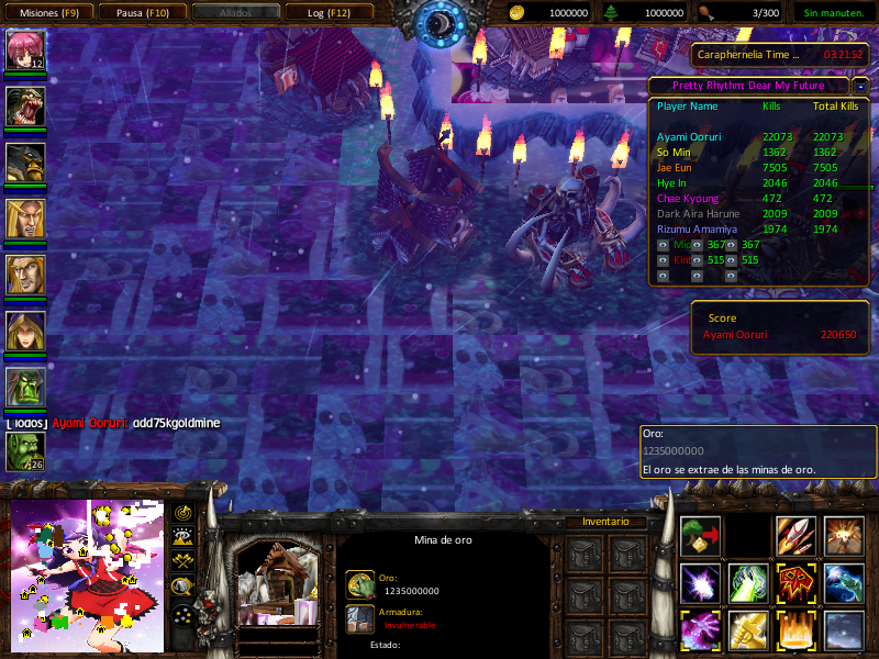 5. Typing Add75kGoldMine will increases Gold Mine.