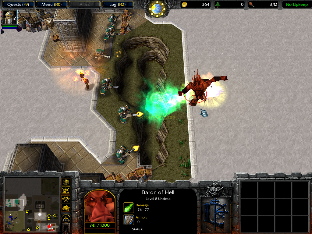 A Baron of Hell throwing a green death bolt