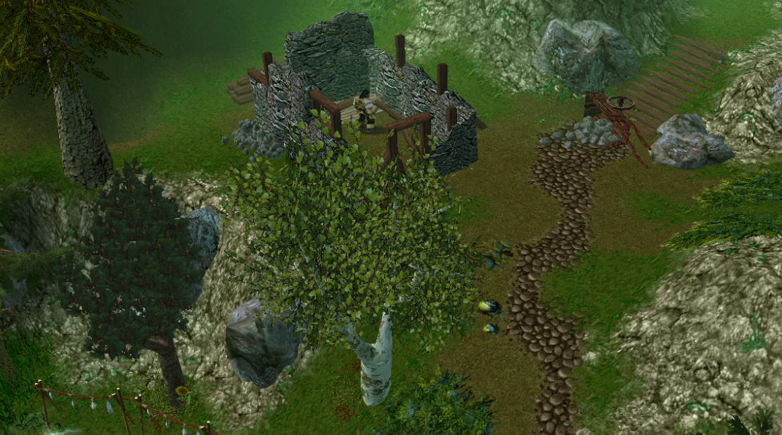 A Callienth villager building a house in a small village near Dillianhor Forest.