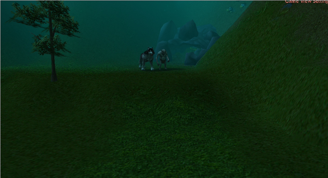 A cave goblin with its warg companion.