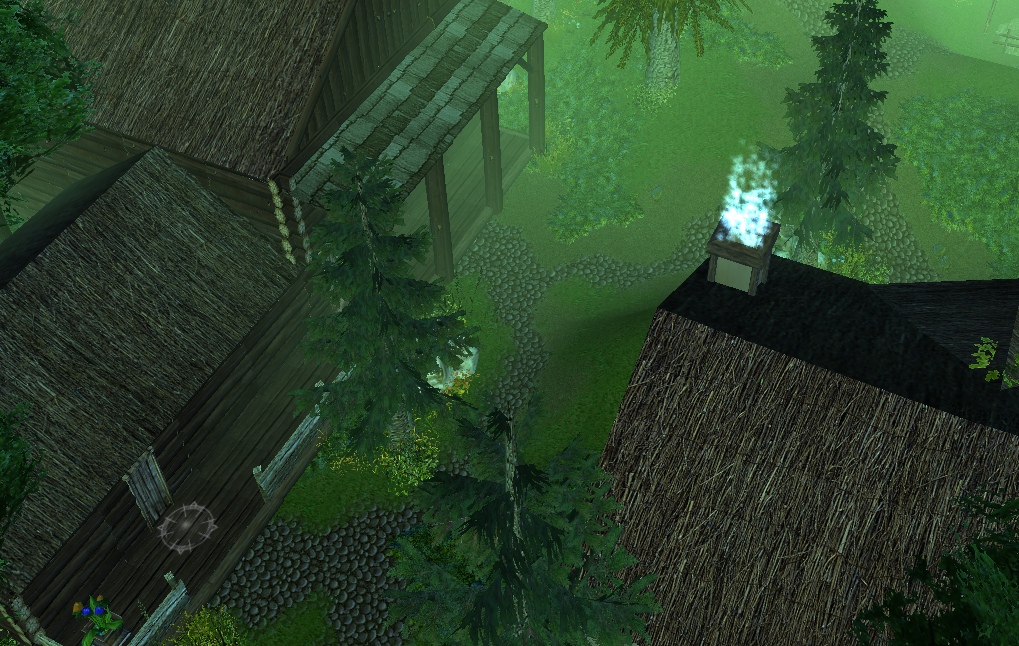 A couple of farm houses in a small farm village in Dillianhor Forest