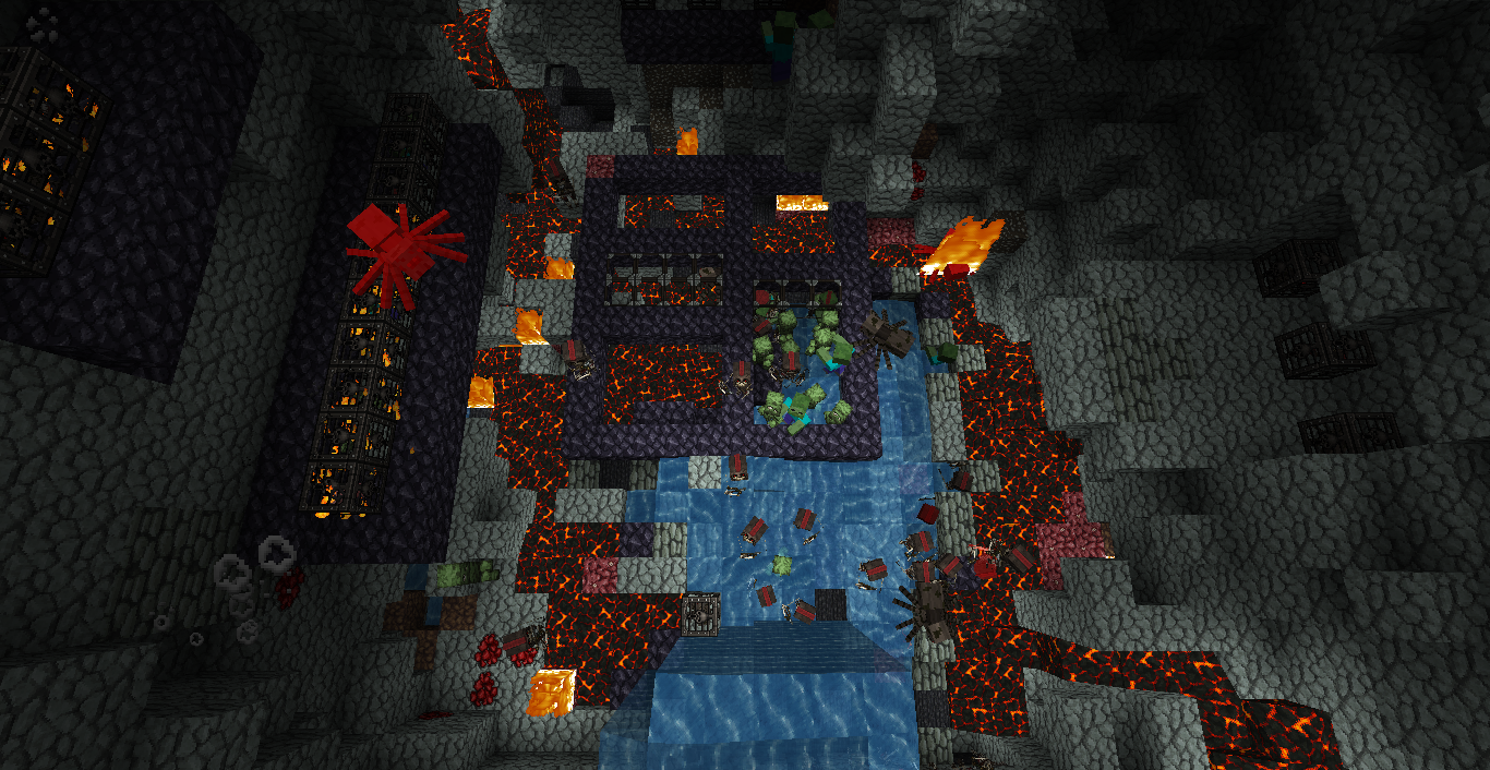 A crater Arena I use some mods for fun and be creative.
The glass is not Creeper-safe Dx