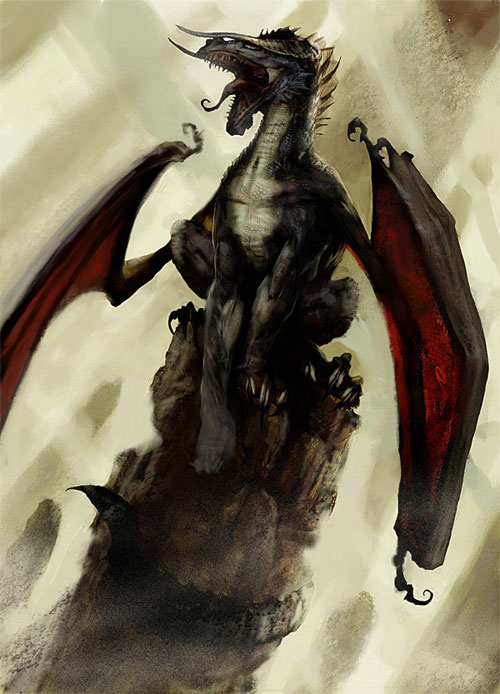 a dark and powerfull dragon. obvious i think