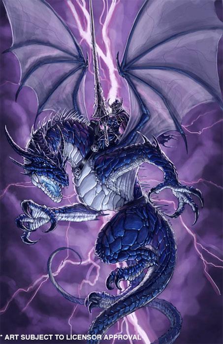 a Dragon rider riding on a thunder dragon