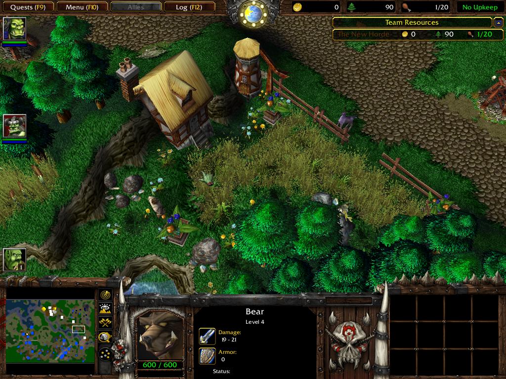 A farmstead with a villager hiding in Exodus02.