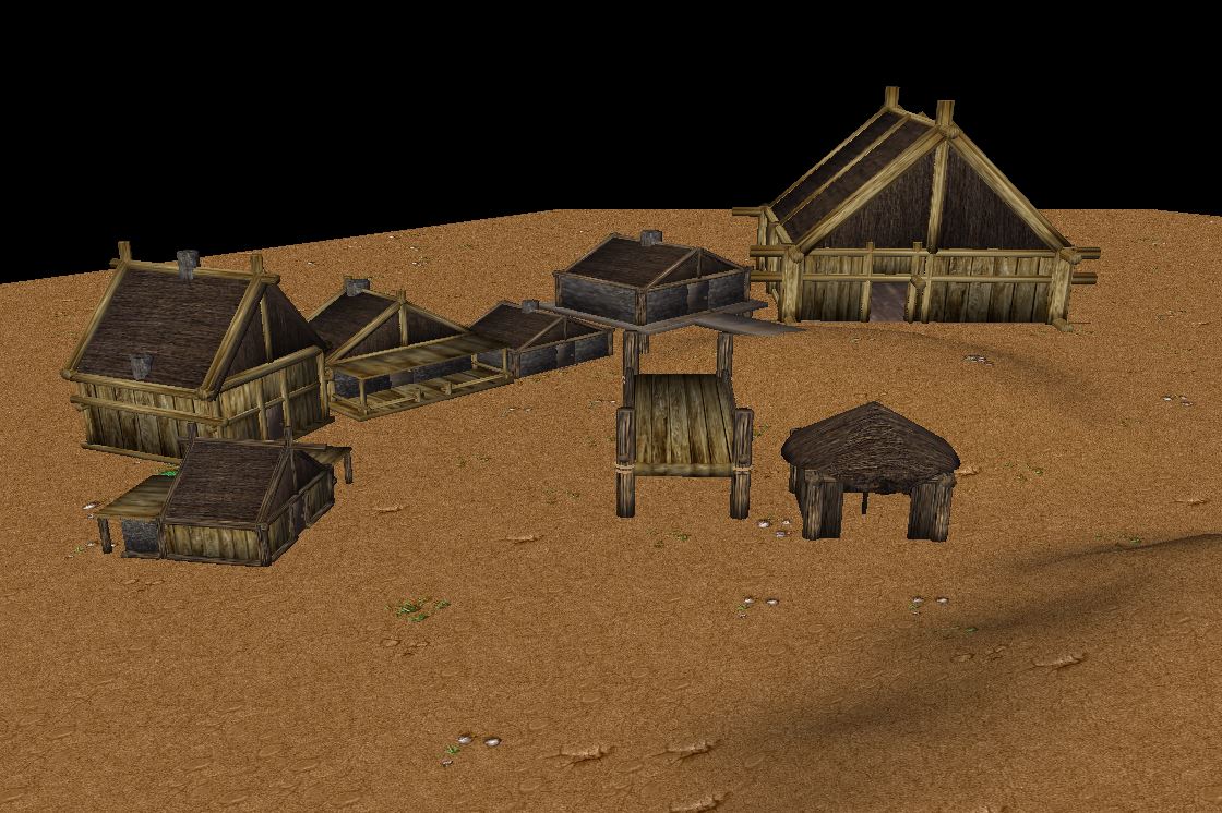 A full set of buildings created by me in 3DS Max 10 for the project. They will be accompanied by dozens of other assets created by me.