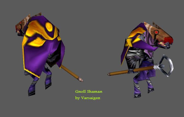 A Gnoll Shaman. Just one of the few models I am working on. I rather like this one. The cape cape out well :3