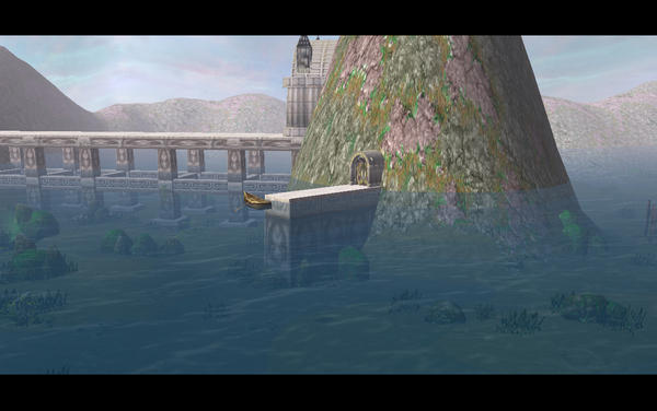 A hidden fortress in the middle of a lake.