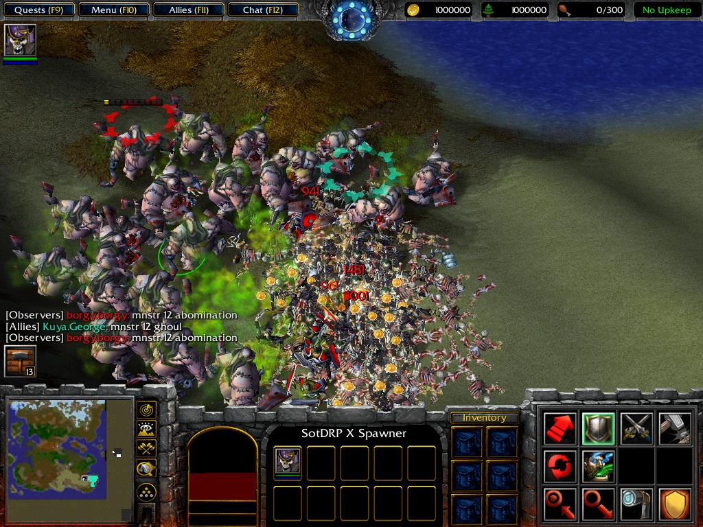 A human group getting overwhelmed by an Undead group.