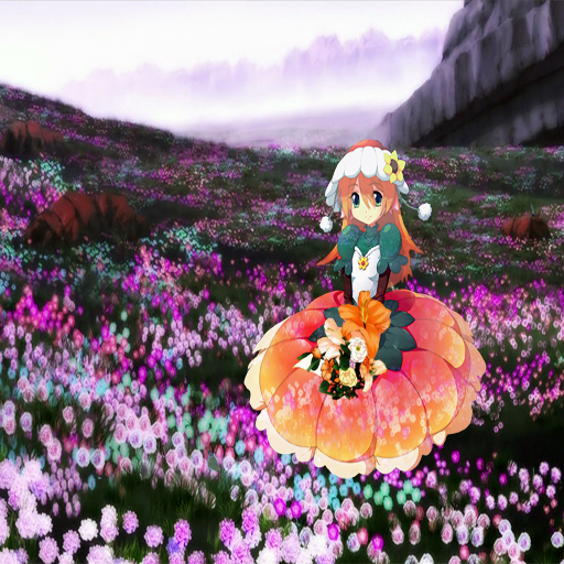 A loadingscreen made on request. Supposed to be a somewhat clipart styled girl in a flower field.