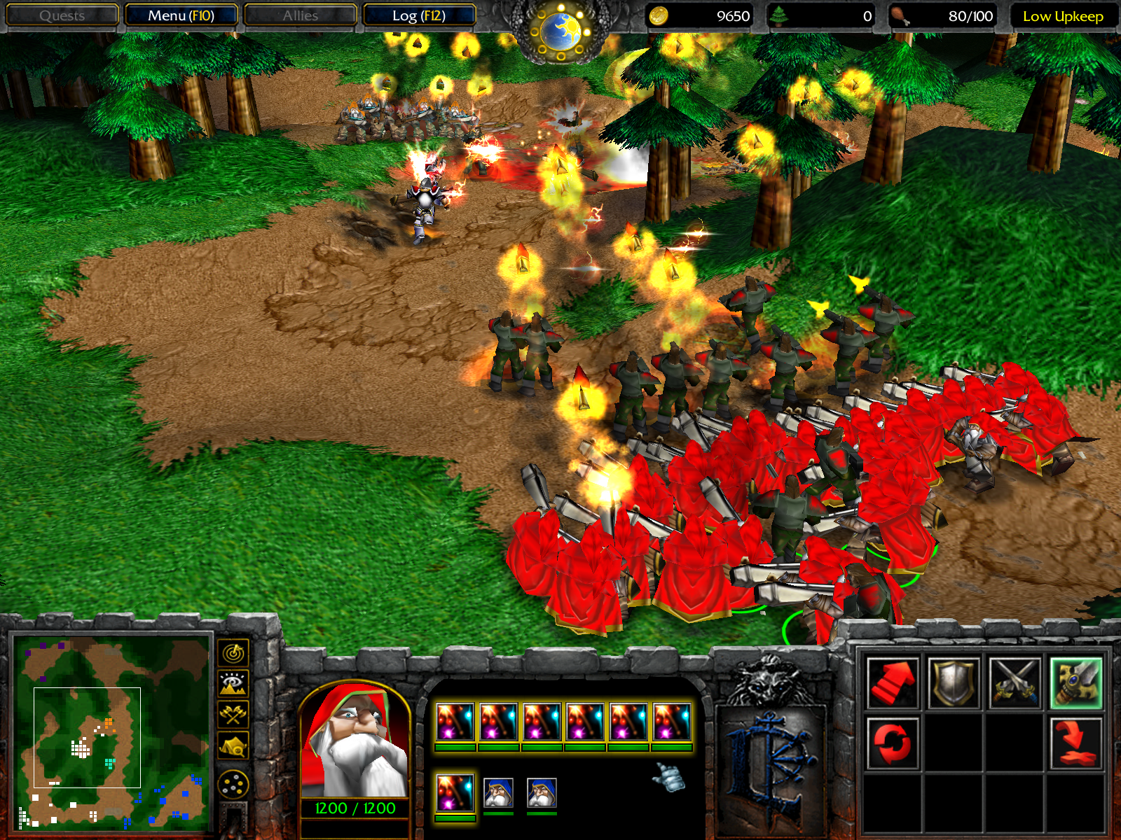 A massive assult by Red on the main lane.
