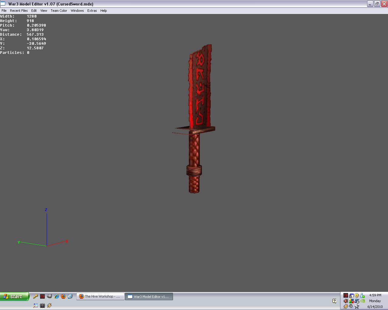 a new weap i am making and when i am done, i end up wif a half-broken sword !!