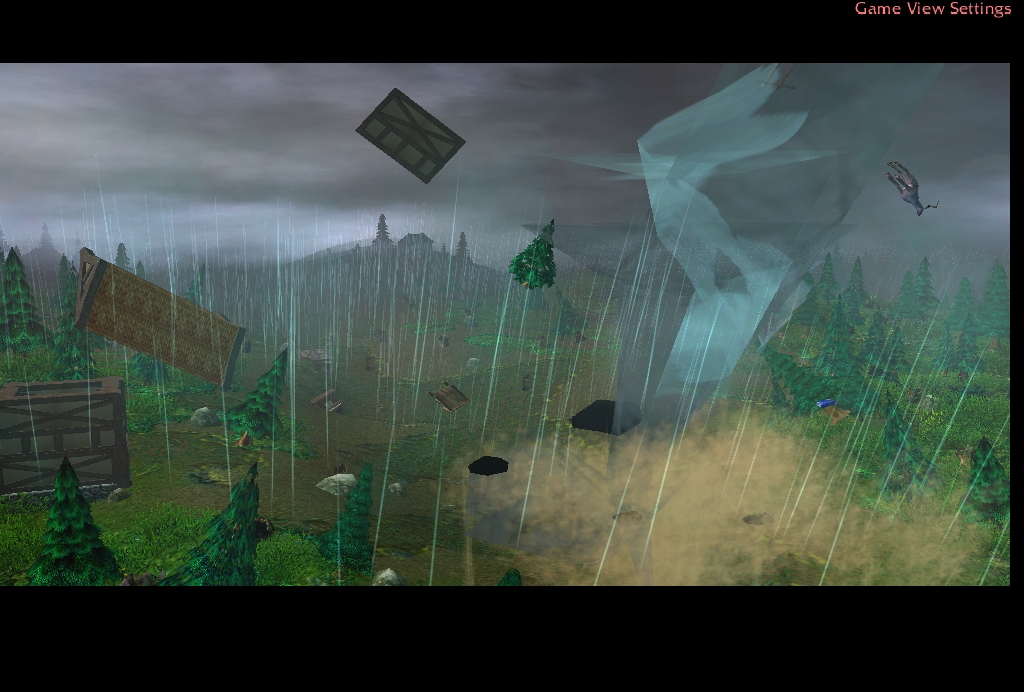 "A peacful little settlement in the woods, destroyed by the fury of the Earth Mother"