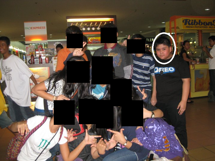 A picture of me, blacking out the rest of my friends.
Location: Market!, Market!, Taguig City, Fort Bonifacio, Philippines
Date: February 12, 2010