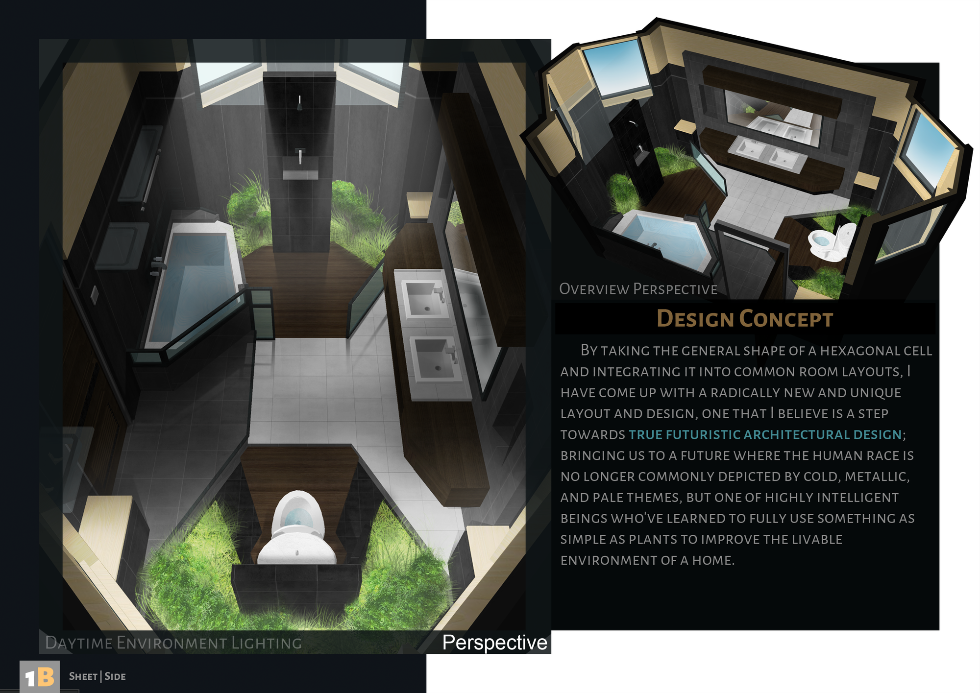 A proposed toilet and bath design