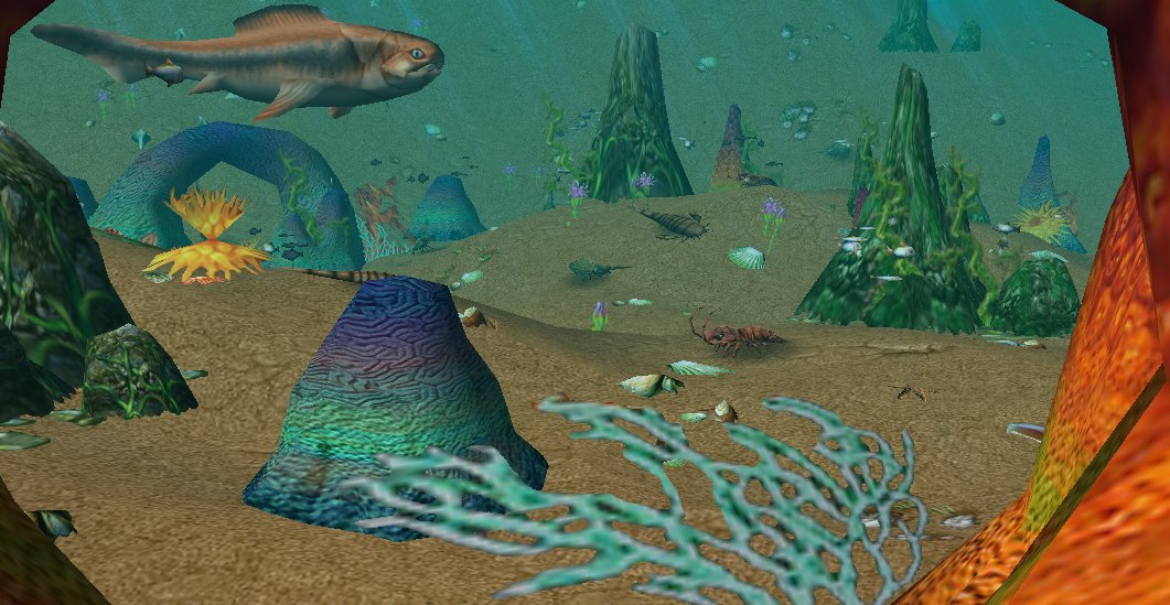 A scene of the Devonian sea

Dunkleosteus and Sea Scorpion models and terrain by me.