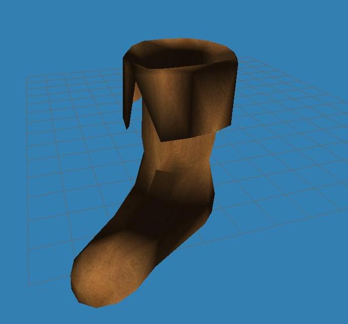 A simple hard-leather boot as base for my Zidane model to stand on. I'll probably remove all texturing, since I'm really bad at it and ask a skinner t