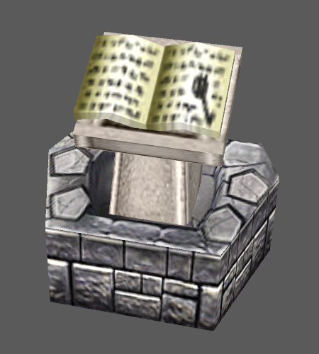 A simple pedestal model with a book.
Inspired of HoMM5 TotE.