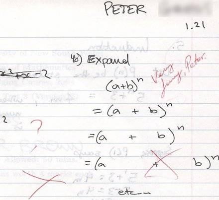 A stupid boy trying to do his homework