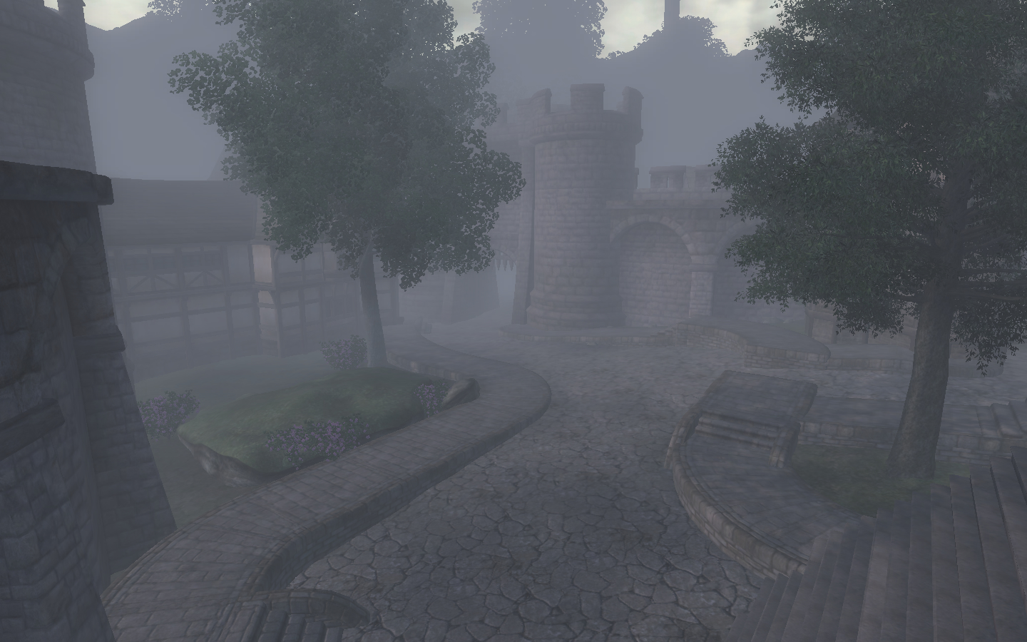 A view of a a town.