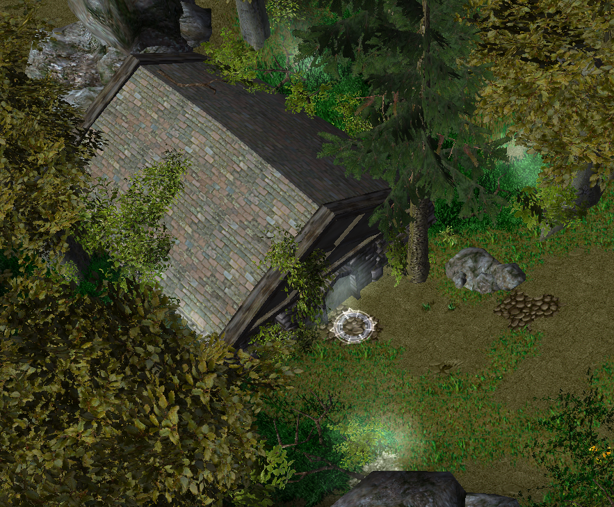 Abandoned House in the Callienth Wilderness. (Leads to VorTak's Lair if you can open the secret passage)