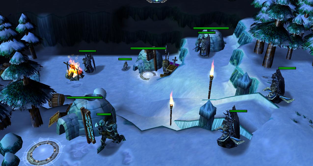 Act 1. A snowy waseland. Igloos are enterable.