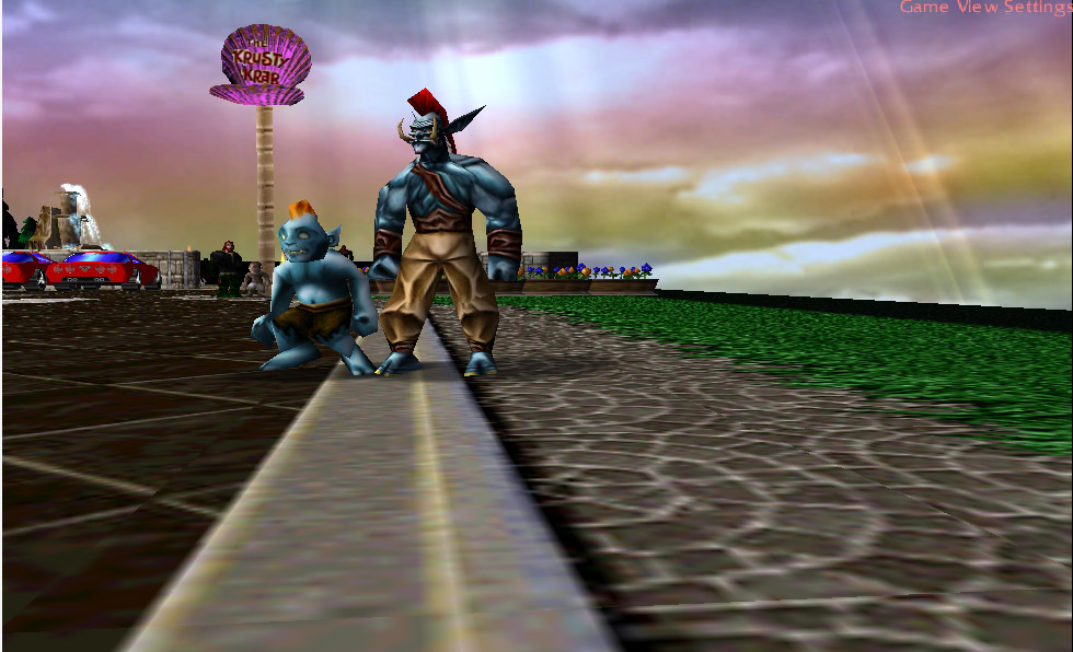 after eating at the krusty krab,daddy troll take his child to the toy store...