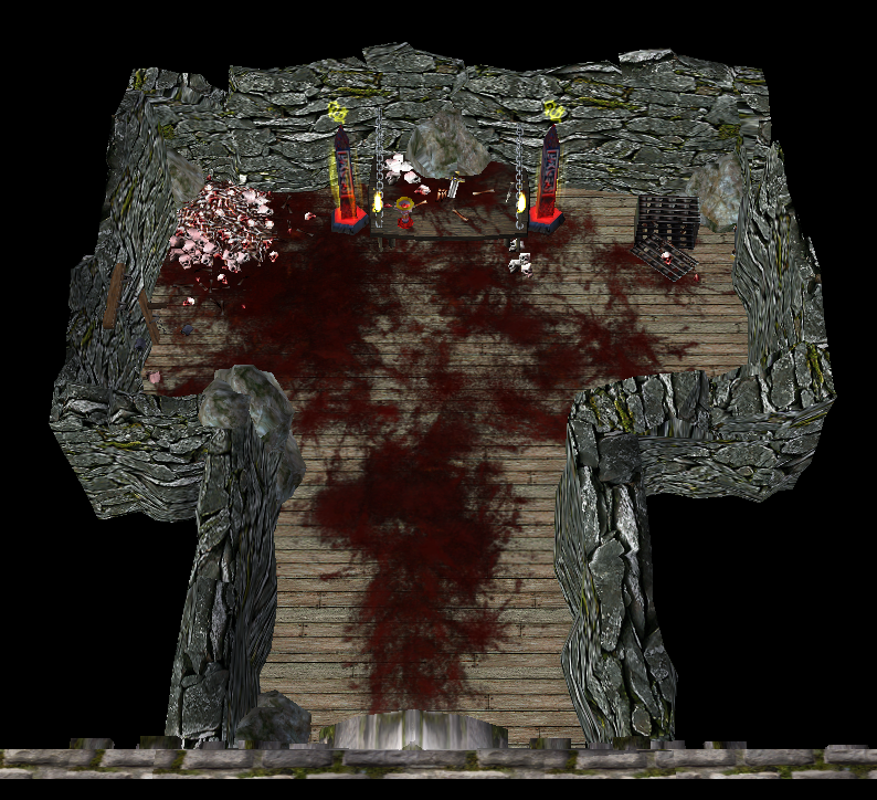 After entering an abandoned house you find a secret room where a necromancer does his dark rituals