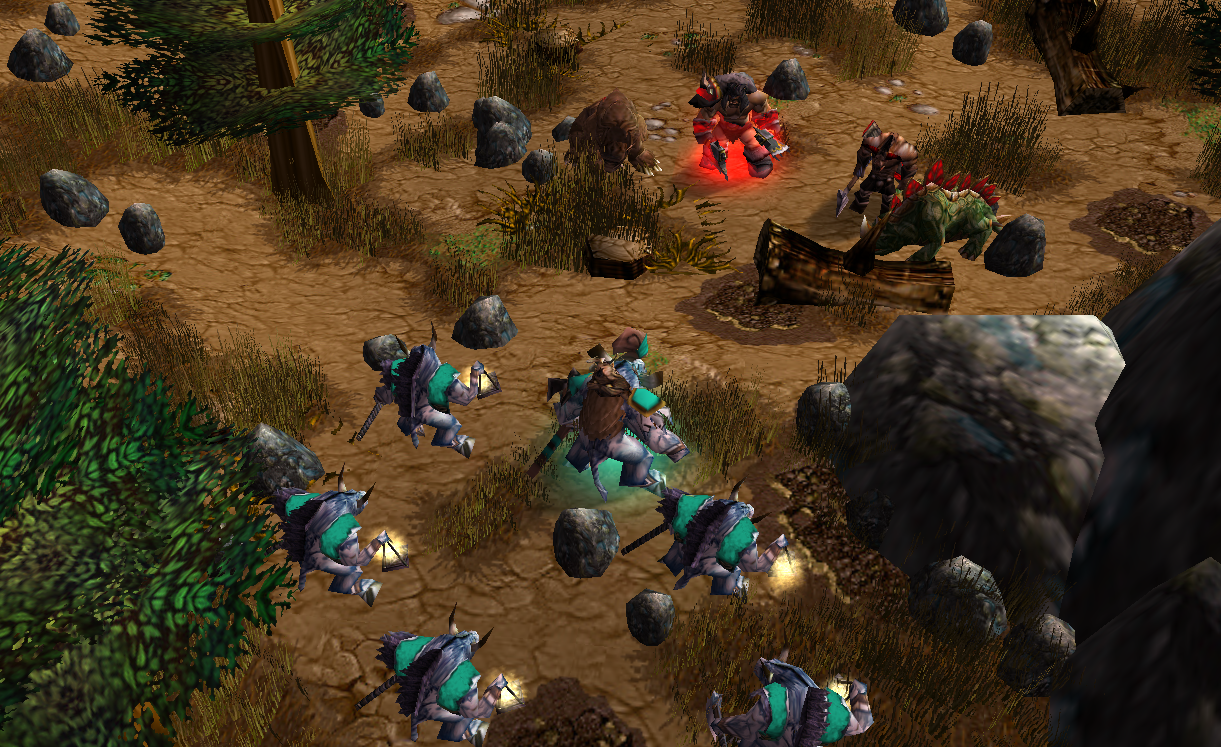 After wandering a while in the Stonetalon Mountains, Hamuul heard weapons clashing and familiar voices talking. He and his tauren druids walked toward