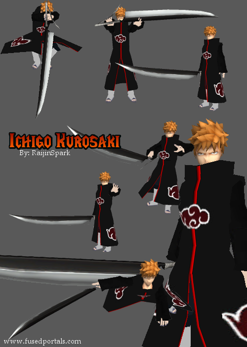 Akatsuki Ichigo

Made by: RaijinSpark

Credits to:
Shin-Orojin - Deva path body
Enix - Ichigo Kurosaki head/Zangetsu

Visit my site for more o