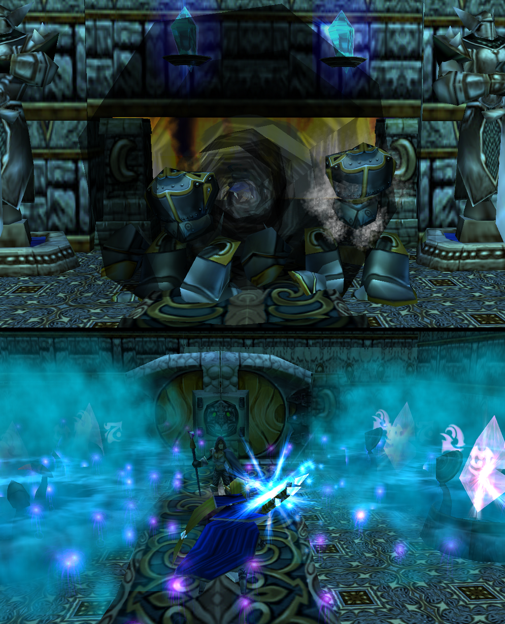 "Almost there..."

Near the goal in the lowest chambers of Spire, Lady Shadow breaks everything in her way. 

Lady Shadow: Fools, they believe the