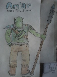 Am'ar Gaardos design for model request 
Animation: Stand (Seen from the back)