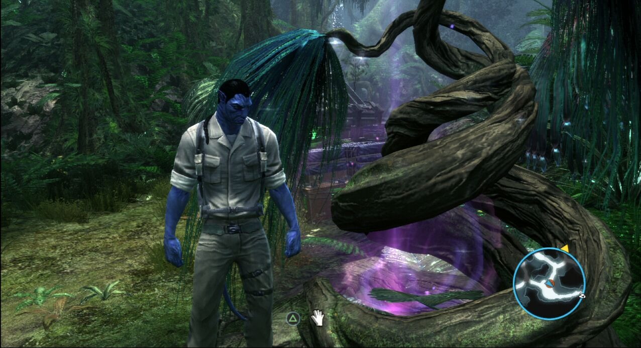 An Avatar with his gear (Avatars were made by the humans, and are controlled by a human "sleeping" in a link pod)