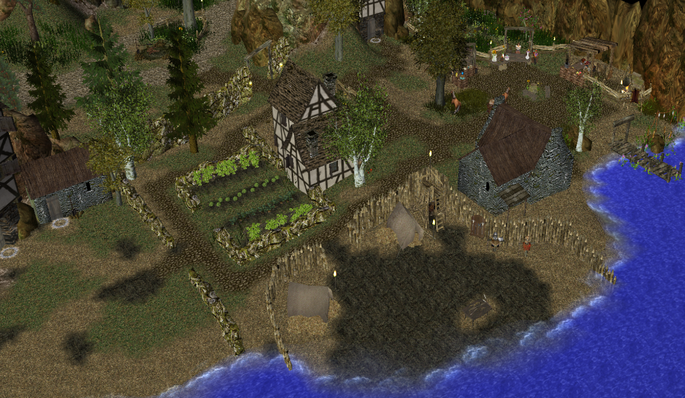 An update of the Callienth village. It shows a small military outpost. The villagers aren't too happy to have the soldiers milling around their little