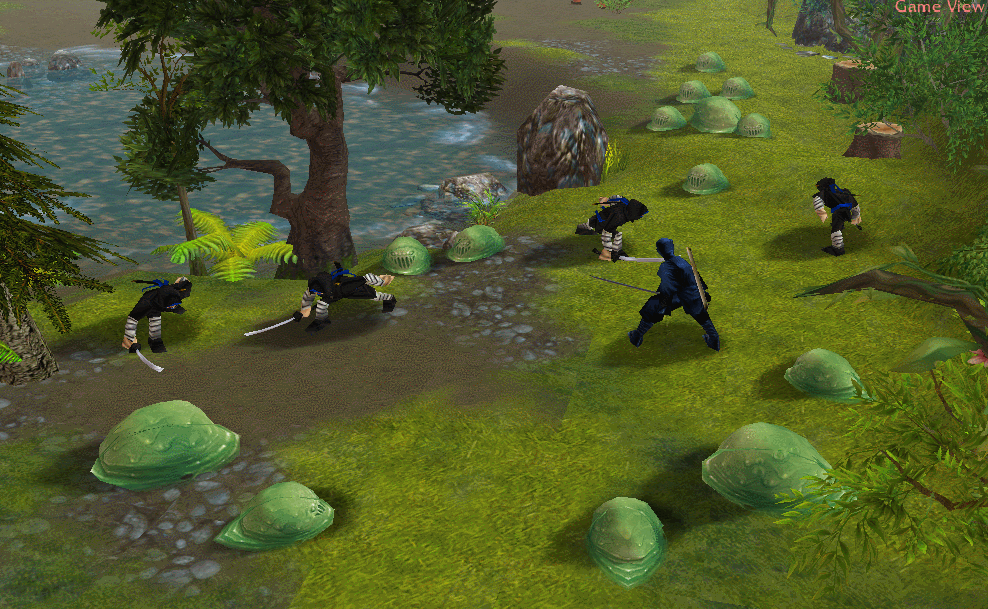 (ANIMATED) Ninjas fighting Green Mucus Slime