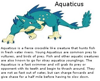 Aquaticus resembles the chinese dragon Jiaolong, the "crocodile dragon". Jiaolong is the king of aquatic animals.

aquatic = aqua
Crocodylus niloti