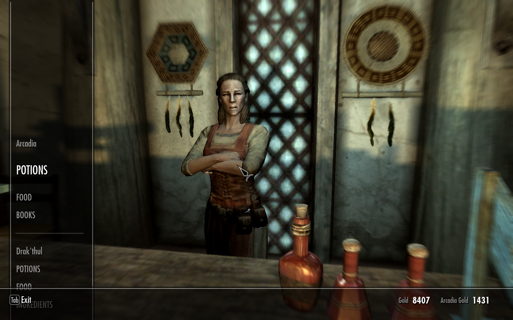 Arcadia, from Whiterun's apothecary.